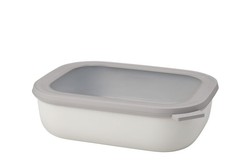 Fiambrera cirqula rectangular 2000 ml  blanco nórdico