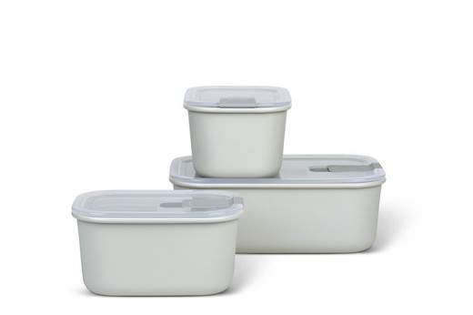 Lunch Box Airtight Container Set 3 pcs 2x450 1x1000 Nordic White Easyclip Mepal