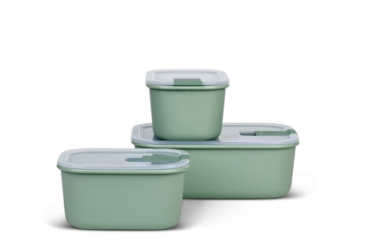 Lunch Box Airtight Container Set 3 pcs 2x450 1x1000 Nordic Green Easyclip Mepal