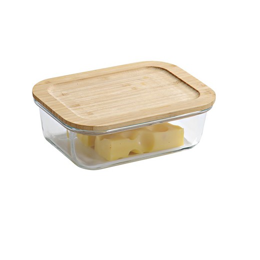 Pudełko śniadaniowe z prostokątną bambusową pokrywką 50 cl Kesper do piekarnika