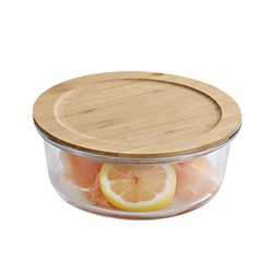 Round Bamboo Lid Lunch Box 70 cl Kesper Oven Safe