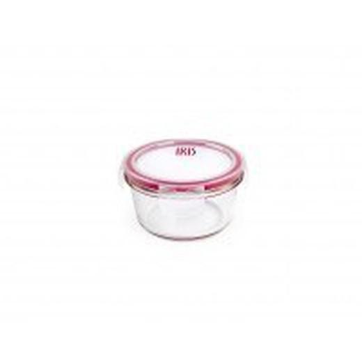 Iris glass lunch box 410ml red (oven safe)