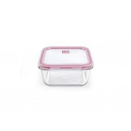 690ml square glass lunch box (oven safe) iris