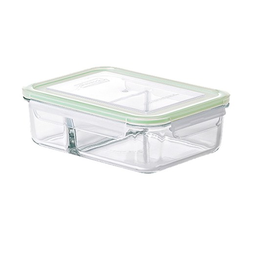 Rectangular Hermetic Glass Lunch Box With Separator 92 cl Glasslock