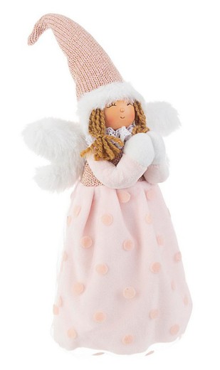 Figura Angel Navidad Rosa 36 cms