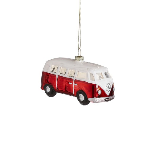 Figurine de camion en verre rouge, décoration de sapin de Noël, Edelmann