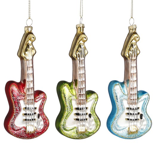 Figura Guitarra Cristal Decoración Arbol Navidad Edelmann