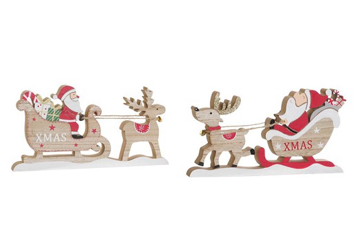 Figura in legno Slitta di Natale 29x2x15