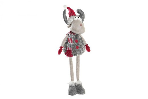 Grande figurine de Noël renne gris