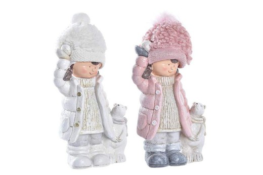 Hars kerstfiguur kinderen 12x8x24