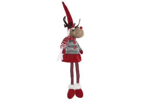 Kerstrood rendierfiguur 13x9x50