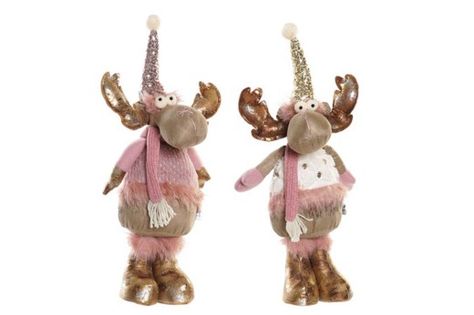 Christmas Pink Reindeer Figure 20x19x50