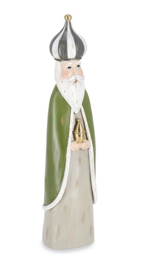 Figura Rey Mago Color Verde 30 cms altura Bizzotto