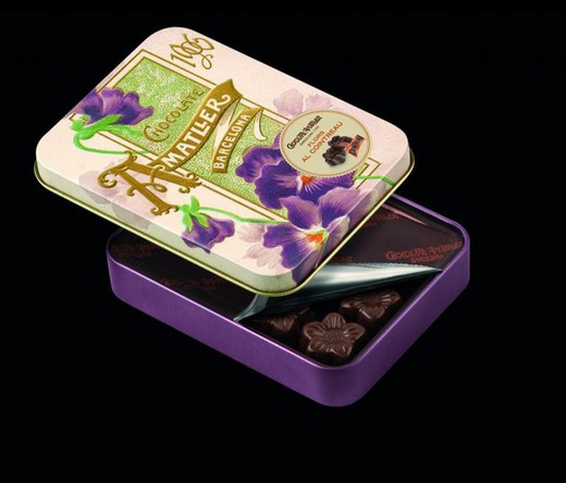 Chocolate flowers cointreau amatller metal box 60 grs