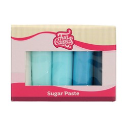 Fondant multipack blue colors 5x100grs funcakes