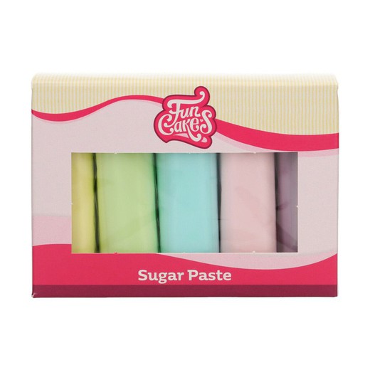 Multipack fondente colori pastello 5x100grs funcakes
