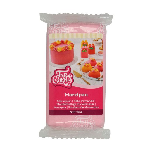 Fondant pasta de amêndoa rosa suave 250 grs funcakes