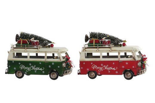 Christmas Vintage Metallic Van 36x17x26