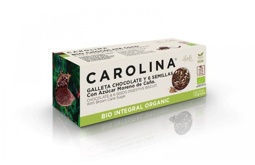 Galleta bio integral chocolate semillas carolina 135 grs