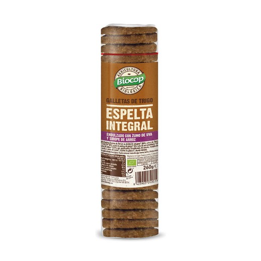 Biscoito de trigo integral espelta Biocop 260 g