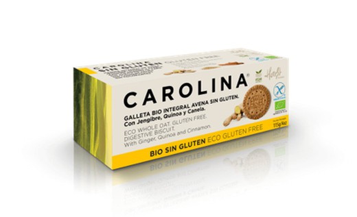 Galleta sin gluten bio avena quinoa carolina 115 grs