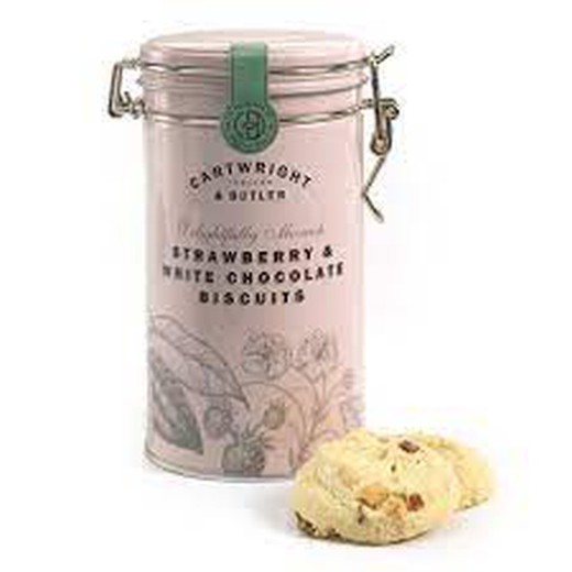 Cartwright butler strawberry and white chocolate biscuits tin 200 g