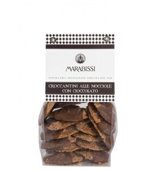 Sprøde hasselnødde- og mælkechokoladekiks marabissi croccantini 150 gr.