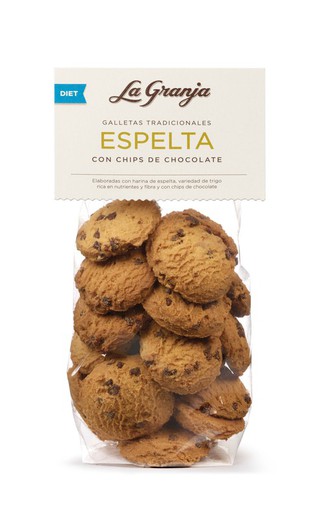 Spelled biscuits with choco-chips 200g diet without added sugar from the farm