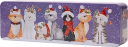 Galletas Farmhouse Embossed Navidad Cat Stem Jengibre Caja Metálica Regalo 225g