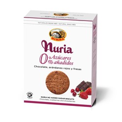 Μπισκότα nuria 0% φράουλες και σοκολάτα 270 γρ