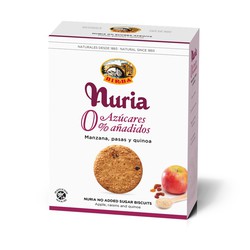 Nuria cookies 0% æble rosiner og quinoa 270 grs