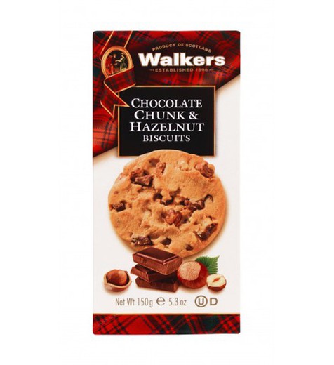 Walkers chocolate and hazelnut chip cookies 150 g