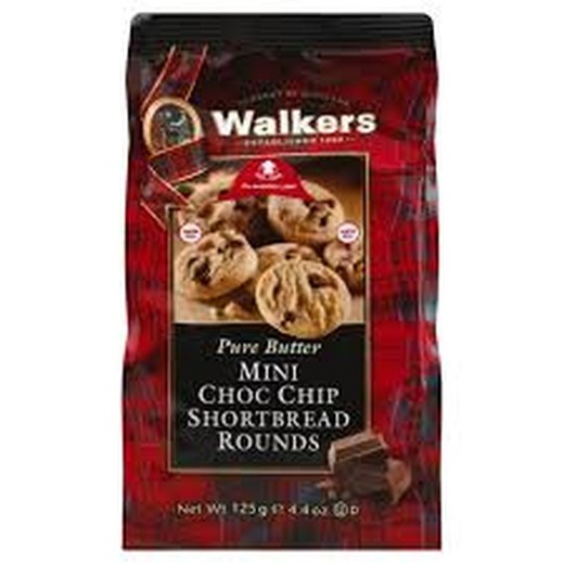 Walkers mini chocolate chip cookies 125 g