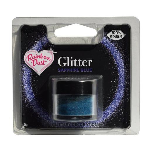 glitter gnistra safirblått regnbågsdamm