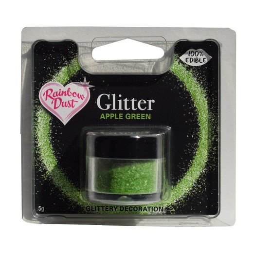 glitter gnistre æblegrøn regnbuestøv
