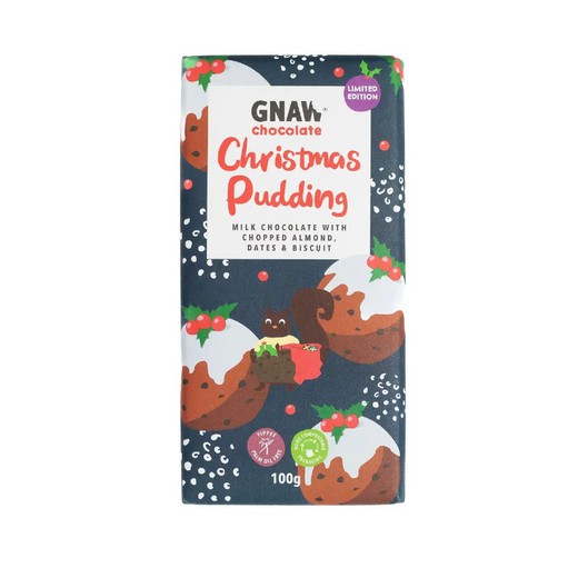 Gnaw Tableta Chocolate Navidad Pudding 100g