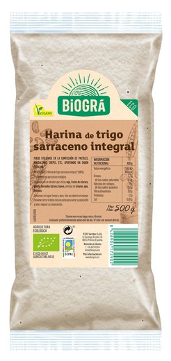 Harina de Trigo Sarraceno integral 500g Ecológica Biogra