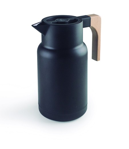 Wood Black thermos jug 1L Lacor
