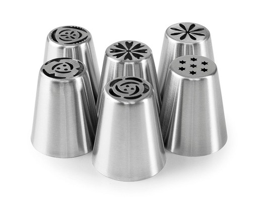 Set of 6 Russian Nozzles D 3.5X4.2 Cm Lacor