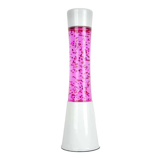 Lampada lava a torre con cuori glitterati, regalo ideale