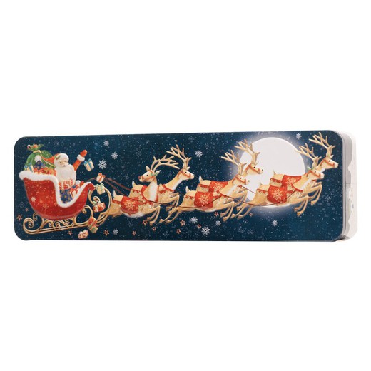 Santa Claus Sleigh Metal Cookie Tin Grandma Wild's 225 grs