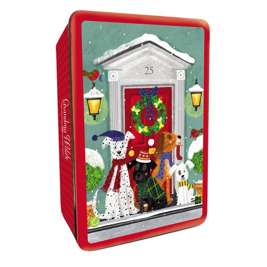 Lata Galletas Navidad Caja Metálica Regalo Grandma Wild's Perros 300 grs