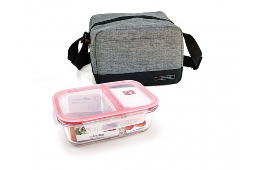 Lunchbag bag for real food gray 3.5l (cont. Divided glass) iris
