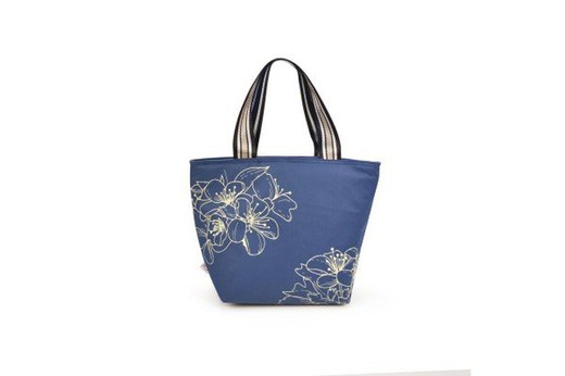 Lunchbag lunch bag tote botanic blue iris