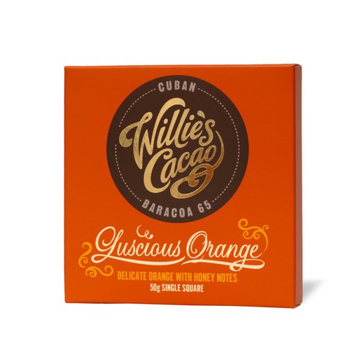 Luscious Orange Willie's Cacao Tableta Chocolate Negro Naranja 50 Grs