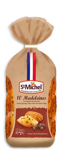 Traditional muffins with chocolate chips bag 250 g saint michel