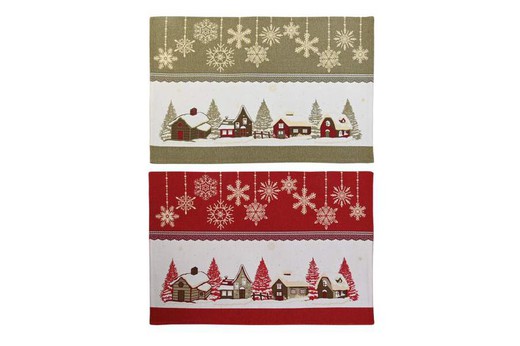 Kerstkatoenen placemat 45x30