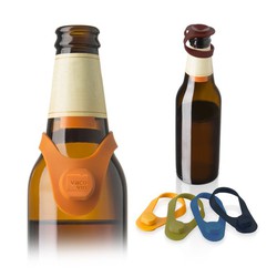 Marcador y tapón de cervezas de silicona pack de 6 unid vacuvin - Area Gourmet