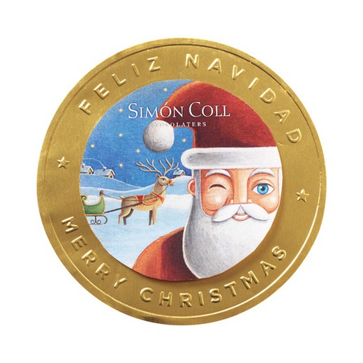 Santa Claus chocolate medallion 10 cm