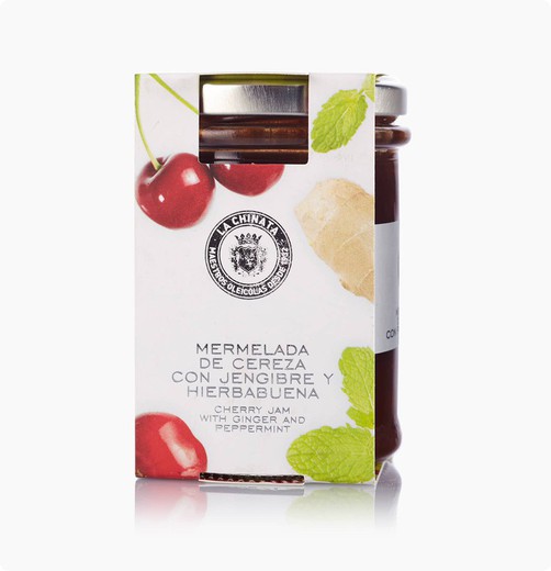 Cherry jam with ginger and mint la chinata 210 grs